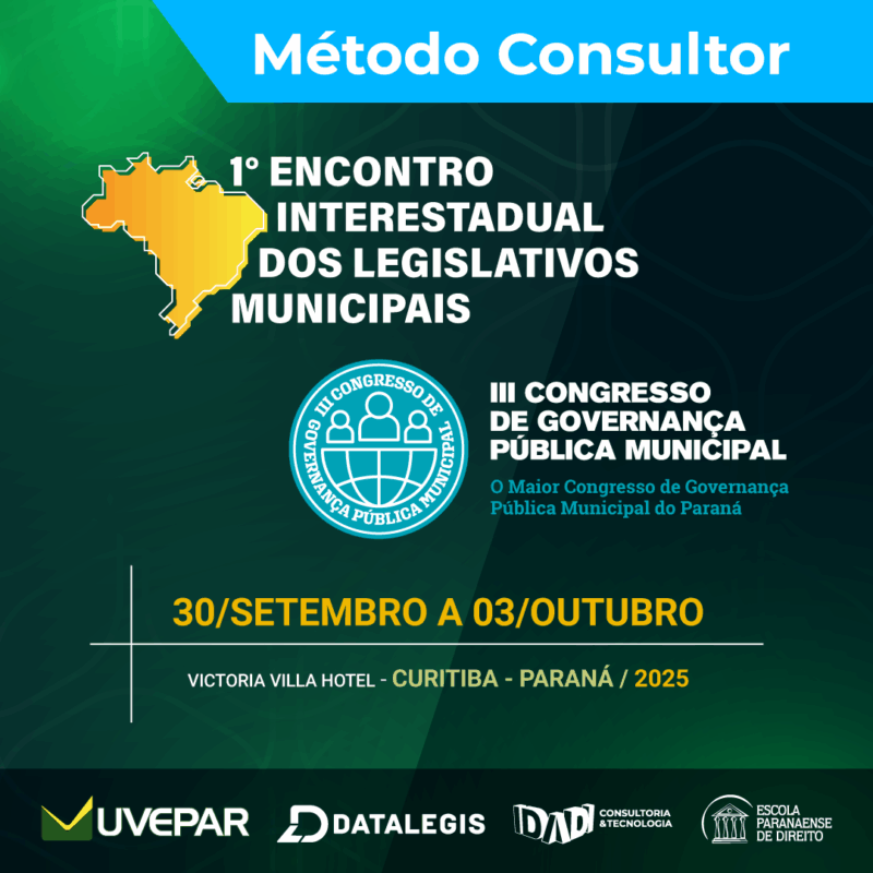 1º ENCONTRO INTERESTADUAL DOS LEGISLATIVOS MUNICIPAIS & 3º CONGRESSO DE GOVERNANÇA PÚBLICA MUNICIPAL.