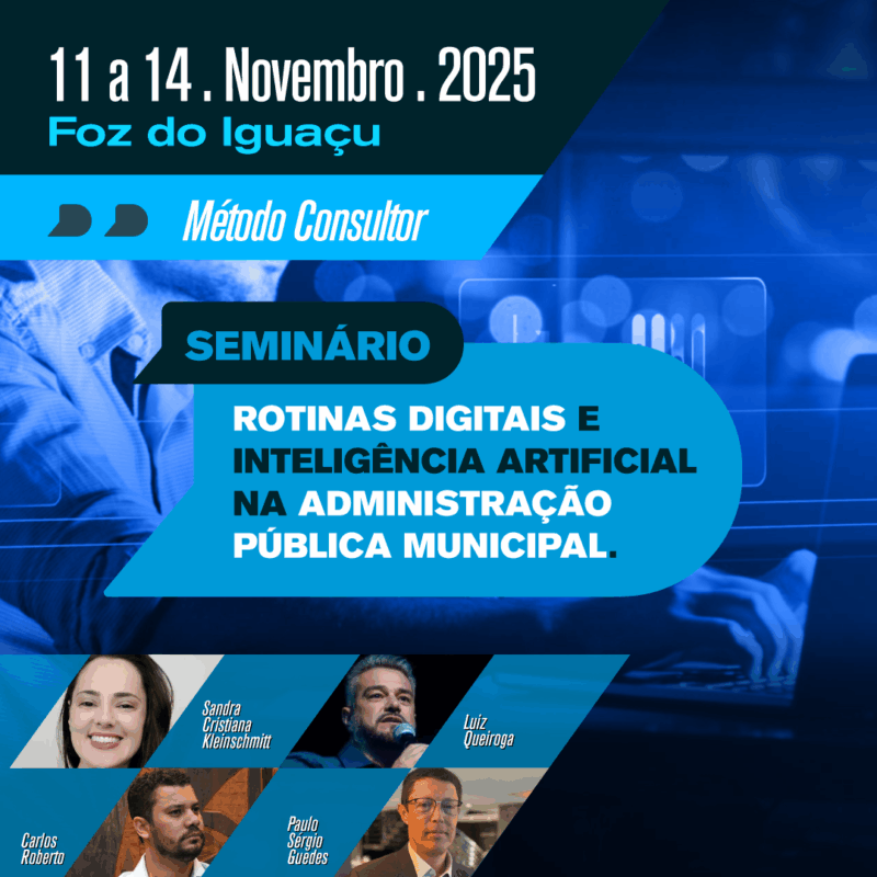 SEMINÁRIO - ROTINAS DIGITAIS E INTELIGÊNCIA ARTIFICIAL NA ADMINISTRAÇÃO PÚBLICA MUNICIPAL.