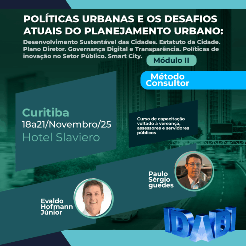 POLÍTICAS URBANAS E OS DESAFIOS ATUAIS DO PLANEJAMENTO URBANO: Desenvolvimento Sustentável das Cidades. Estatuto da Cidade. Plano Diretor. Governança Digital e Transparência. Políticas de inovação no Setor Público. Smart City (MÓDULO) 2