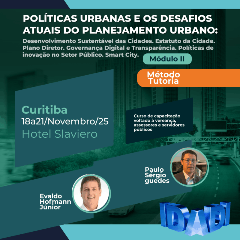 POLÍTICAS URBANAS E OS DESAFIOS ATUAIS DO PLANEJAMENTO URBANO: Desenvolvimento Sustentável das Cidades. Estatuto da Cidade. Plano Diretor. Governança Digital e Transparência. Políticas de inovação no Setor Público. Smart City (MÓDULO 2)