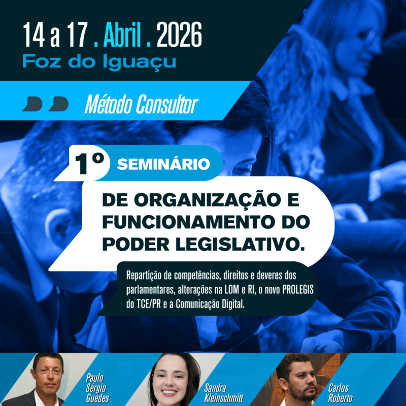1º SEMINÁRIO DE ORGANIZAÇÃO E FUNCIONAMENTO DO PODER LEGISLATIVO.