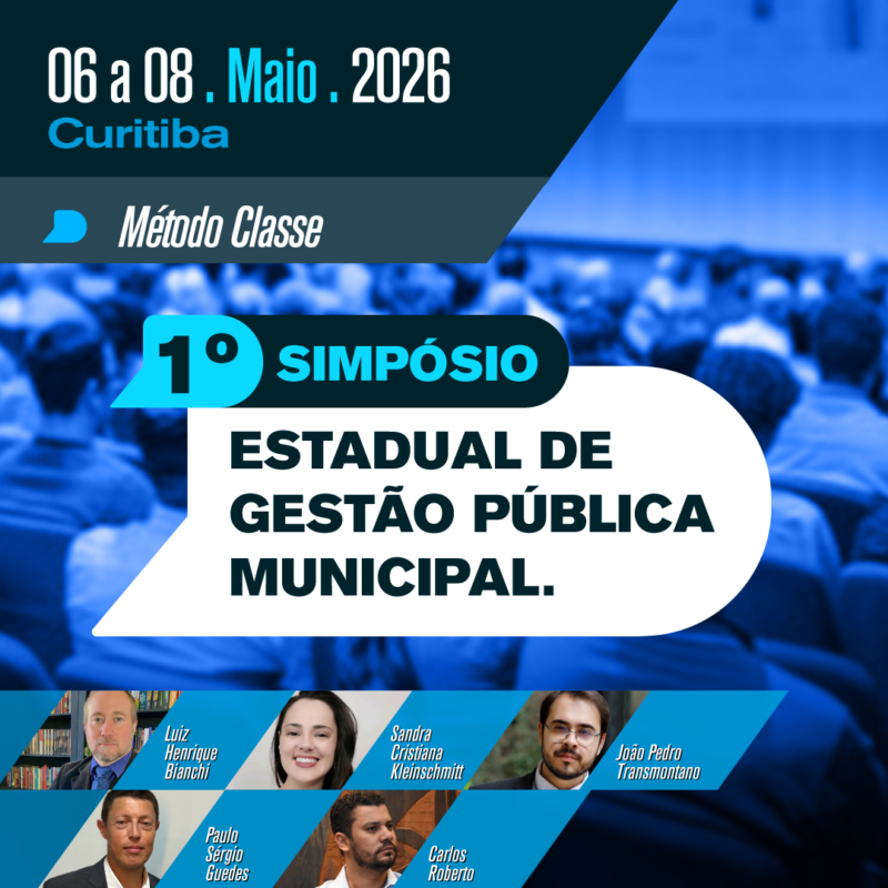 1º SIMPÓSIO ESTADUAL DE GESTÃO PÚBLICA MUNICIPAL. Edição: GOVERNANÇA, PROGOV, PROLEGIS, Captação de Recursos, Contratações Públicas e Inteligência Artificial (I.A.)
