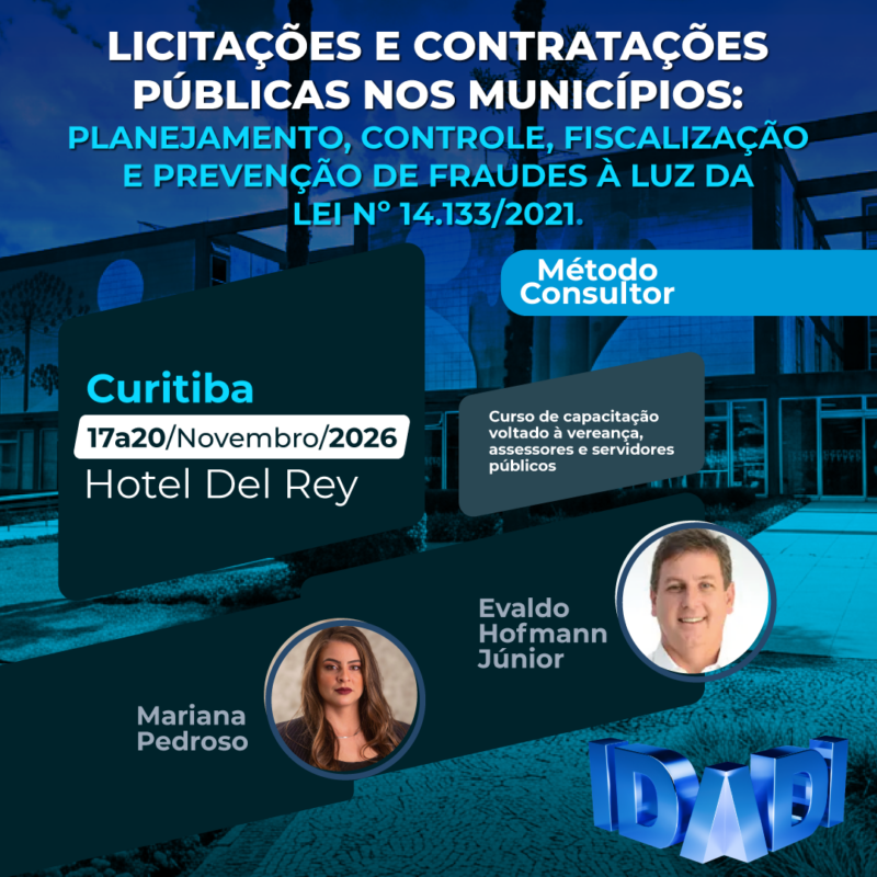 LICITAÇÕES E CONTRATAÇÕES PÚBLICAS NOS MUNICÍPIOS: PLANEJAMENTO, CONTROLE, FISCALIZAÇÃO E PREVENÇÃO DE FRAUDES À LUZ DA LEI Nº 14.133/2021.