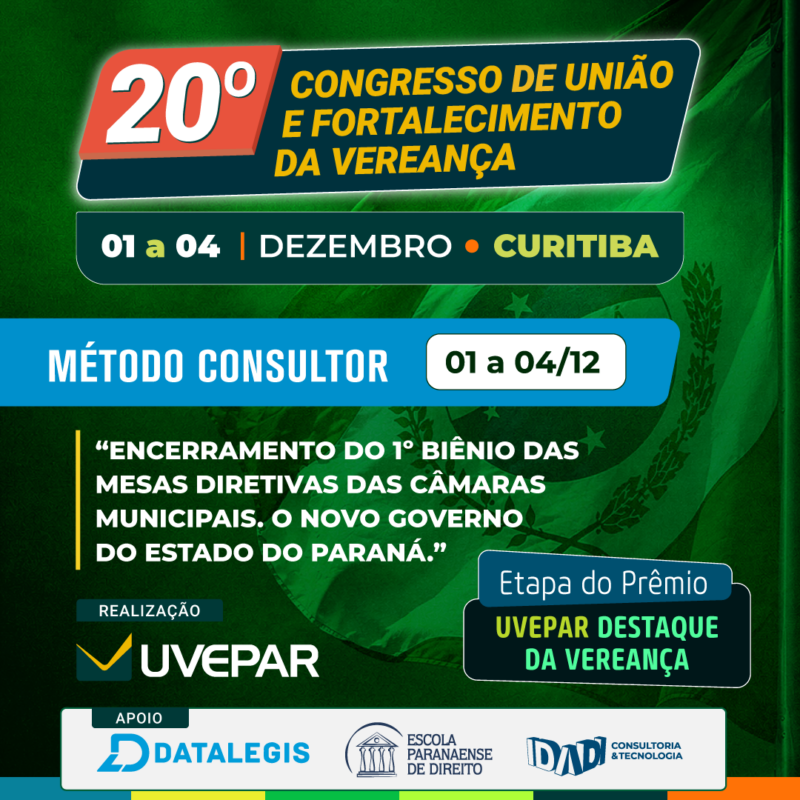 20º CONGRESSO DE UNIÃO E FORTALECIMENTO DA VEREANÇA.